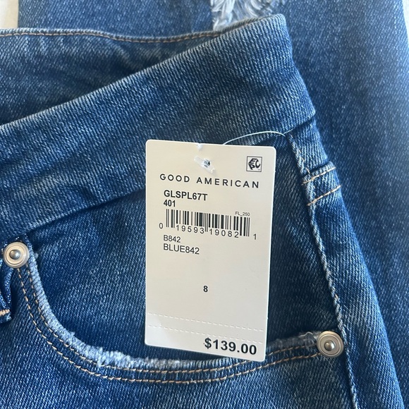 *GOOD AMERICAN Good Legs High Waist Chew Hem Ankle Cigarette Jeans BLUE842 O-27 - Picture 9 of 15